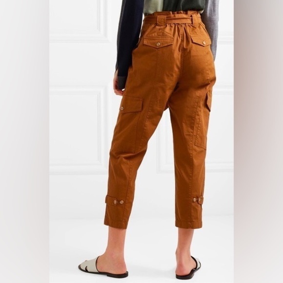 Alex Mill Expedition Cargo Washed Twill Ankle Belted Pants Russet Brown 4 - Picture 2 of 8
